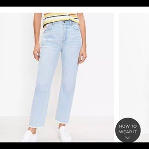 Loft High Waist Straight Crop Jeans